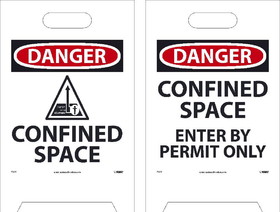 NMC FS33 Danger Confined Space Double-Sided Floor Sign, Corrugated Plastic, 19" x 12"