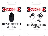 NMC FS35 Danger Restricted Area Double-Sided Floor Sign, Corrugated Plastic, 19