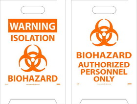 NMC FS37 Warning Biohazard Double-Sided Floor Sign, Corrugated Plastic, 19" x 12"