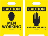 NMC FS3 Caution Men Working Double-Sided Floor Sign, Corrugated Plastic, 19
