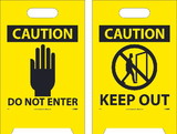 NMC FS8 Caution Keep Out Double-Sided Floor Sign, Corrugated Plastic, 19