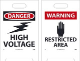 NMC FS9 Danger High Voltage Double-Sided Floor Sign, Corrugated Plastic, 19