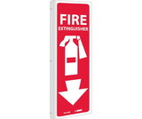 NMC FX124 Fire Extinguisher Sign, Rigid Plastic, 12