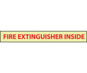 NMC GL133 Fire Extinguisher Inside Glow Sign, 6 Hour Glow Polyester, 2" x 16"