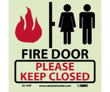 NMC GL144 Fire Door Please Keep Closed Glow Sign