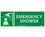 NMC 5" X 14" Safety Identification Sign, 5 X 14 Emergency Shower, Price/each