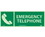 NMC 5" X 14" Safety Identification Sign, 5 X 14 Emergency Telephone, Price/each
