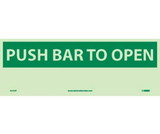 NMC GL316 Push Bar To Open Sign