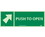 NMC 5" X 14" Safety Identification Sign, 5 X 14 Push To Open With Arrow, Price/each