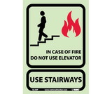 NMC GL34 10 X 7 In Case Of Fire Do Not Use El Glow Sign