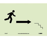 NMC GL62 7 X 10 Stairs-Right Arrow-Man (Graphic) Glow Sign
