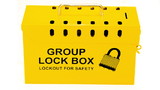 NMC GLB04 Yellow Group Lockout Box, Steel, 6