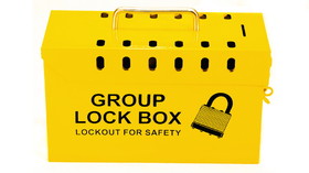 NMC GLB04 Yellow Group Lockout Box, Steel, 6" x 10"