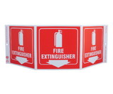 NMC GW3052 Green Work Fire Extinguisher Sign, Rigid Plastic, 7.5
