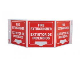 NMC GW3053 Fire Extinguisher Extintor De Incendios Sign, Rigid Plastic, 7.5" x 20"
