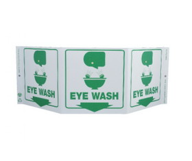 NMC GW3054 Green Work Eye Wash Sign, Rigid Plastic, 7.5" x 20"