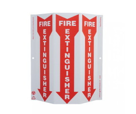 NMC GW4052 Green Work Fire Extinguisher Sign, Rigid Plastic, 12" x 9"