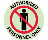 NMC GWFS14 Authorized Personnel Only Glow Walk On Floor Sign, 6 Hour Glow Polyester, 17