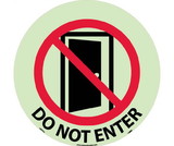NMC GWFS24 Do Not Enter Glow Walk On Floor Sign, 6 Hour Glow Polyester, 17