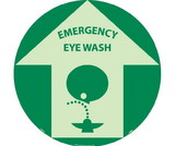 NMC GWFS5 Emergency Eye Wash Glow Walk On Floor Sign, 6 Hour Glow Polyester, 17