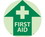 NMC GWFS6 First Aid Glow Walk On Floor Sign, 6 Hour Glow Polyester, 17" x 17", Price/each