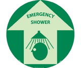 NMC GWFS8 Emergency Shower Glow Walk On Floor Sign, 6 Hour Glow Polyester, 17