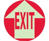 NMC GWFS9 Exit With Arrow Glow Walk On Floor Sign, 6 Hour Glow Polyester, 17