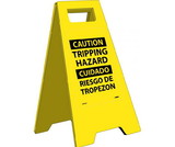 NMC HDFS207 Caution Tripping Hazard - Bilingual Heavy Duty Floor Stand, HEAVY DUTY PLASTIC, 24.63