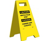NMC HDFS208 Caution Watch Your Step - Bilingual Heavy Duty Floor Stand, HEAVY DUTY PLASTIC, 24.63
