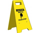 NMC HDFS213 Caution Watch Your Step Heavy Duty Floor Stand, HEAVY DUTY PLASTIC, 24.63