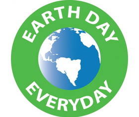 NMC HH104 Earth Day Every Day Hard Hat Emblem, Adhesive Backed Vinyl, 2" x 2"