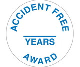 NMC HH111 Accident Free & Years Award Hart Hat Emblem, Adhesive Backed Vinyl, 2