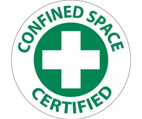 NMC HH114 Confined Space Certified Hard Hat Emblem, Adhesive Backed Vinyl, 2" x 2"