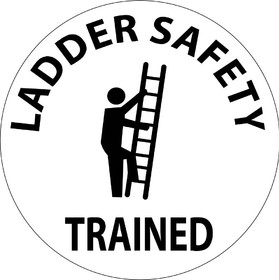 NMC HH116 Ladder Safety Trained Hard Hat Emblem, Reflective Vinyl Sheeting, 2" x 2"