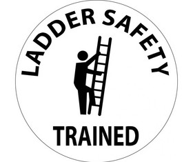 NMC HH116R Ladder Safety Trained Hard Hat Label, Adhesive Backed Vinyl, 2" x 2"