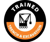 NMC HH118 Trained Trench & Excavation Hard Hat Emblem, Adhesive Backed Vinyl, 2