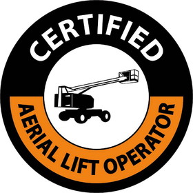 NMC HH126 Certified Aerial Lift Operator Hard Hat Label