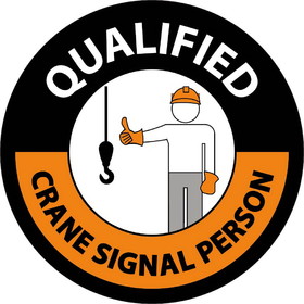 NMC HH127 Qualified Crane Signal Person Hard Hat Label