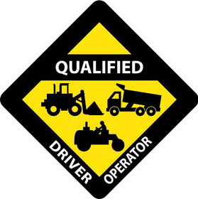NMC HH129 Qualified Driver Operator Hard Hat Label