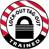 NMC HH140 Lock-Out Tag-Out Trained Hard Hat Label