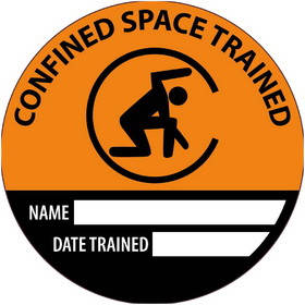 NMC HH141 Confined Space Trained Name Date Trained Hard Hat Label