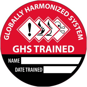 NMC HH144 Globally Harmonized System Ghs Trained Name Date Trained Hard Hat Label