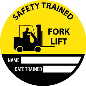 NMC HH146 Safety Trained Fork Lift Name Date Trained Hard Hat Label