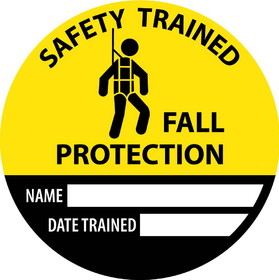 NMC HH147 Safety Trained Fall Protection Name Date Trained Hard Hat Label