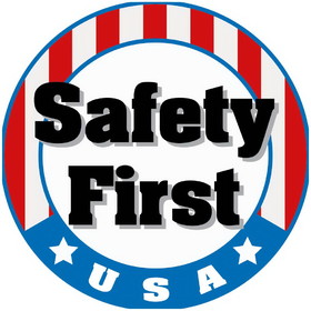 NMC HH156 Safety First Usa Hard Hat Label