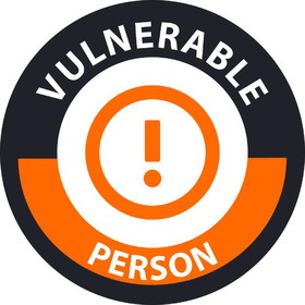 NMC HH173 Vulnerable Person Label, Adhesive Backed Vinyl, 2" x 2"