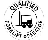 NMC HH17R Qualified Forklift Operator Hard Hat Label, PRESSURE SENSITIVE VINYL .002, 2