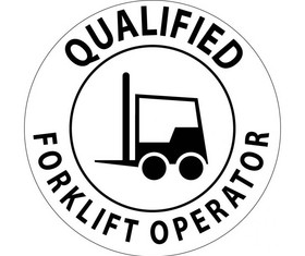 NMC HH17R Qualified Forklift Operator Hard Hat Label, PRESSURE SENSITIVE VINYL .002, 2" x 2"