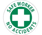 NMC HH27 Safe Worker No Accidents Hard Hat Emblem, Adhesive Backed Vinyl, 2