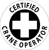 NMC HH34 Certified Crane Operator Hard Hat Emblem, Reflective Vinyl Sheeting, 2